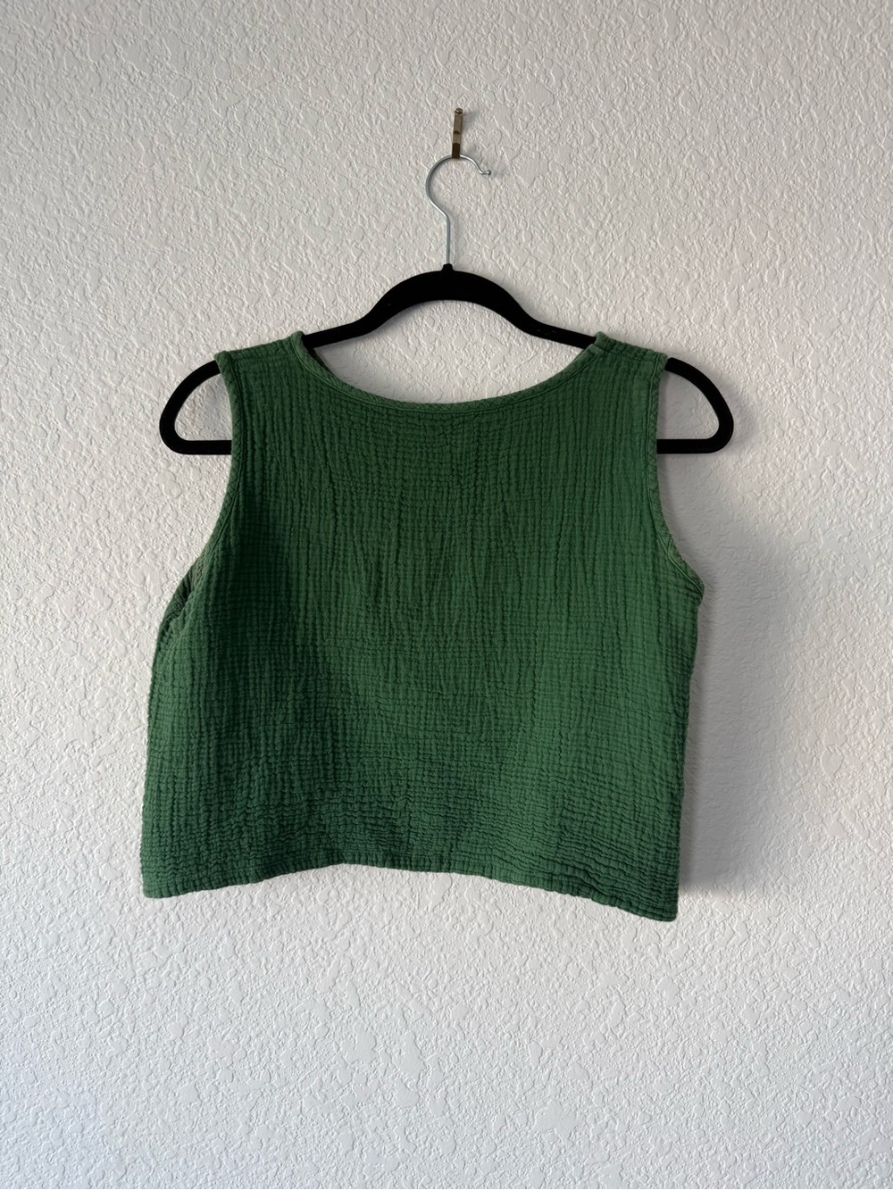 Green Gauze Crop Top